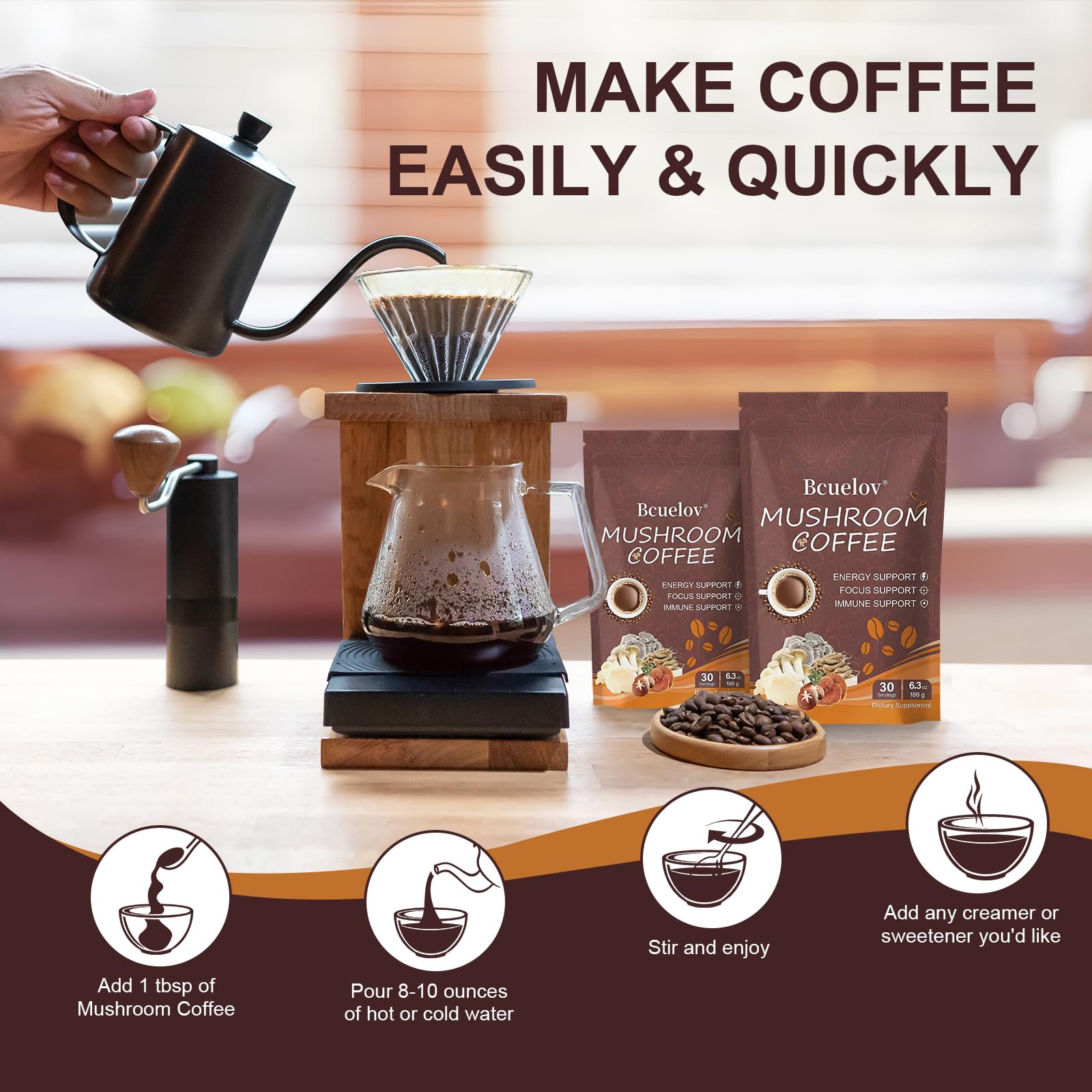 Cup of coffee with creamer and MCT oil illustrating energy and digestion support