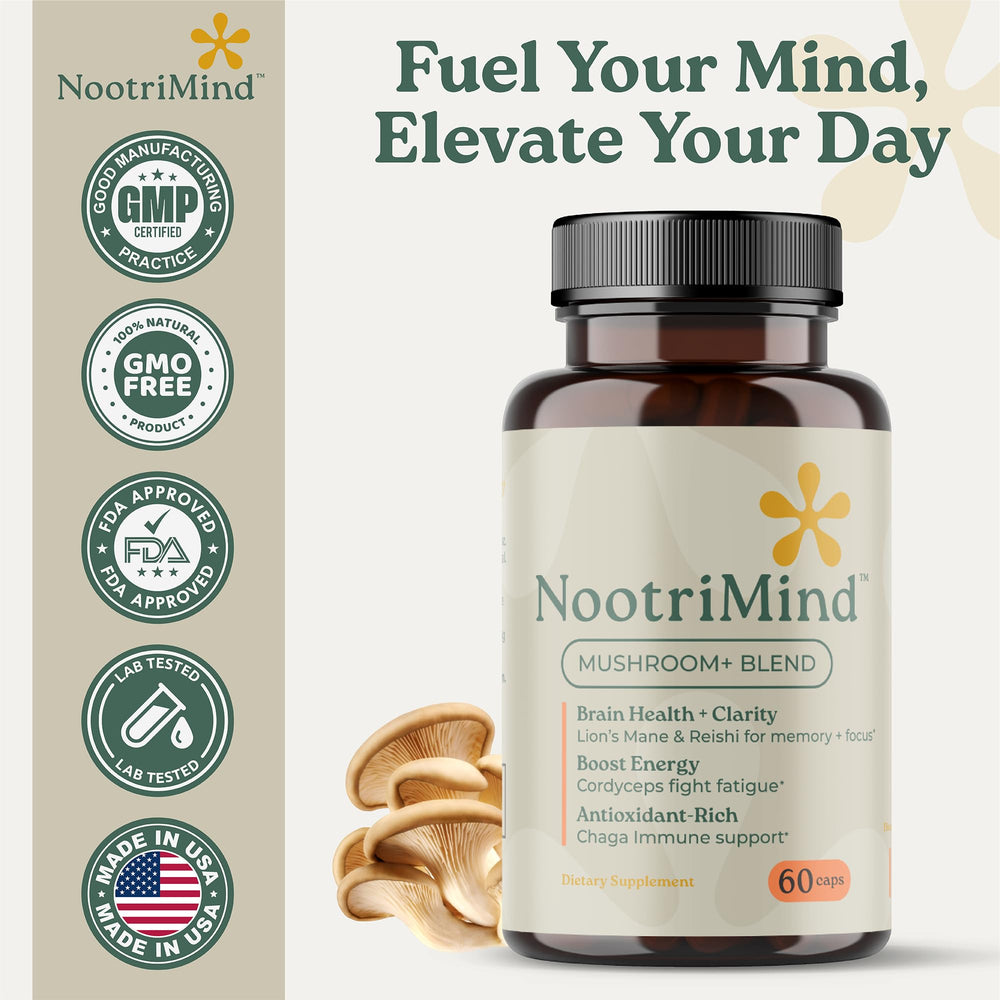 Brain health and immune support imagery for Mushroom Complex