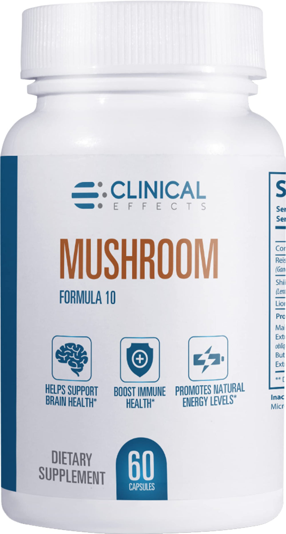 Mushroom Formula 10 bottle and capsules
