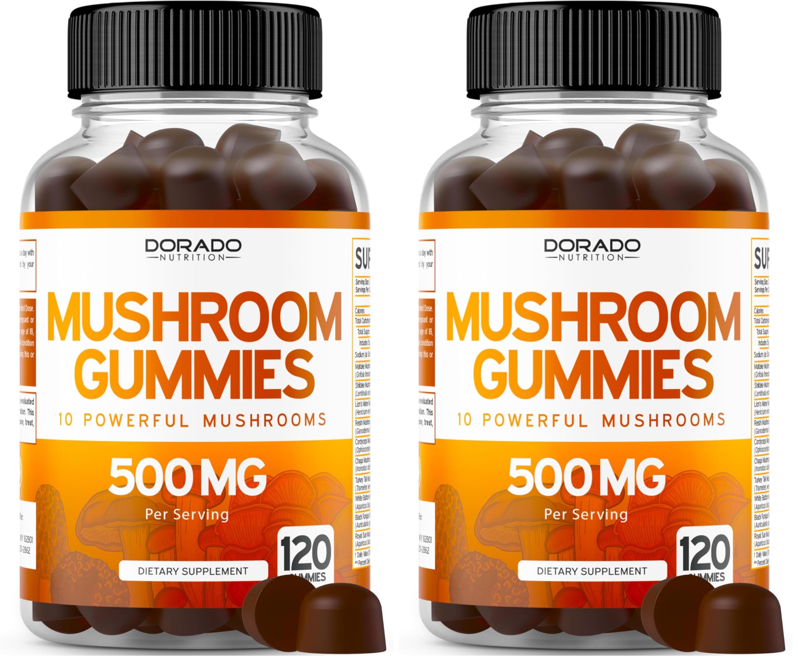 Front view of Mushroom Gummies 2500mg 10-in-1 Pack 2