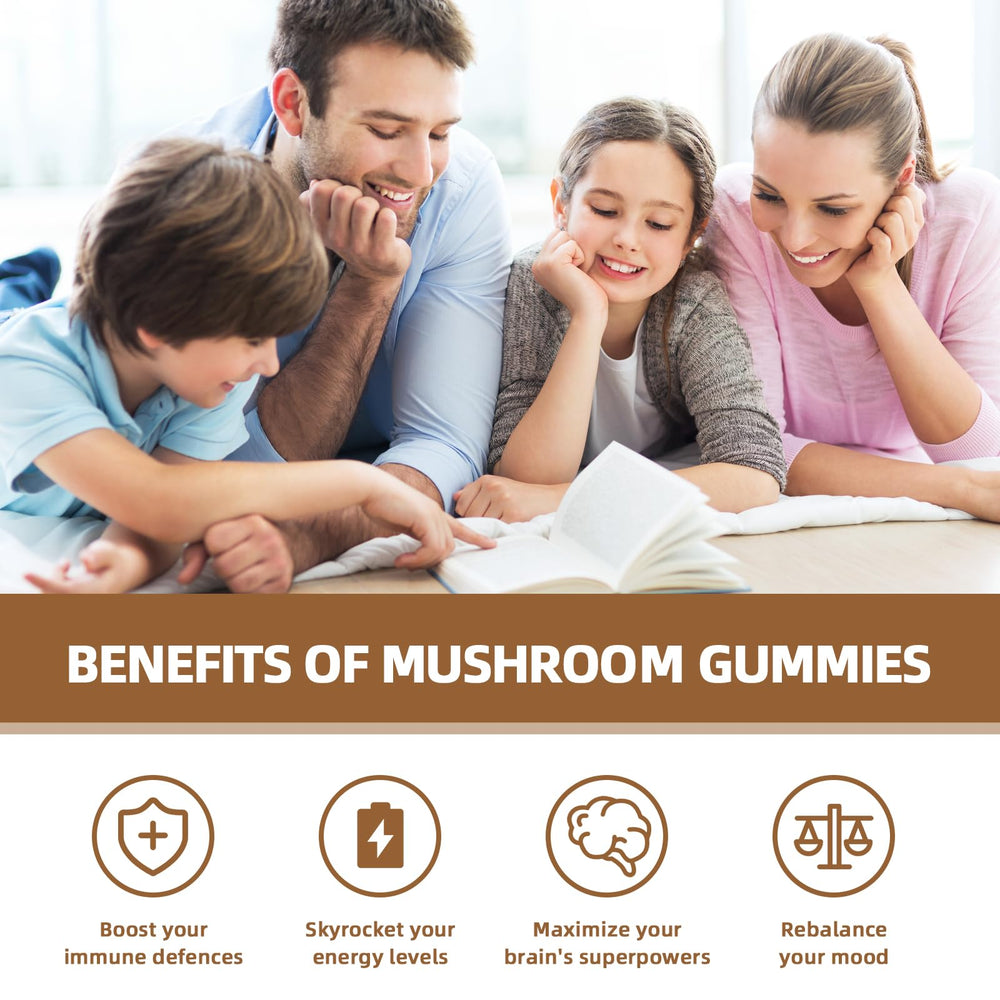Gummies featuring Reishi and Cordyceps for brain health