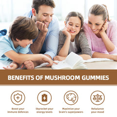 Gummies featuring Reishi and Cordyceps for brain health