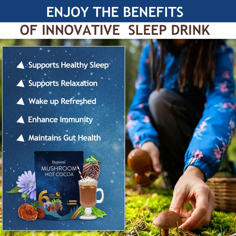 Pouring hot water into mushroom hot cocoa powder