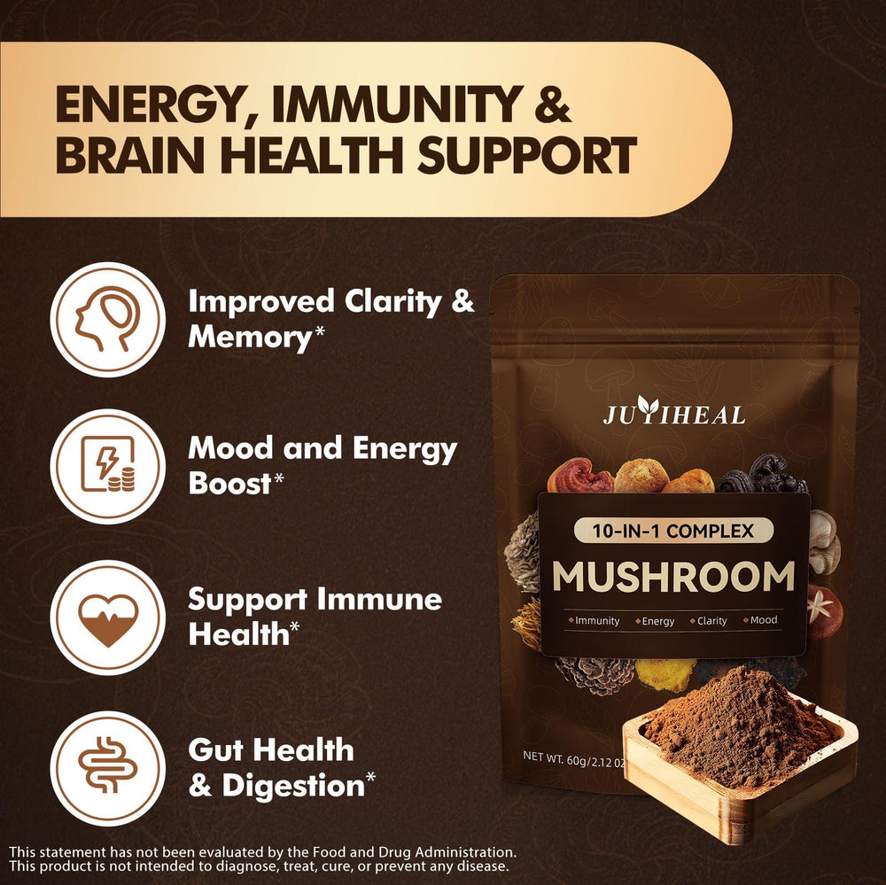 Close-up of fine textured mushroom powder