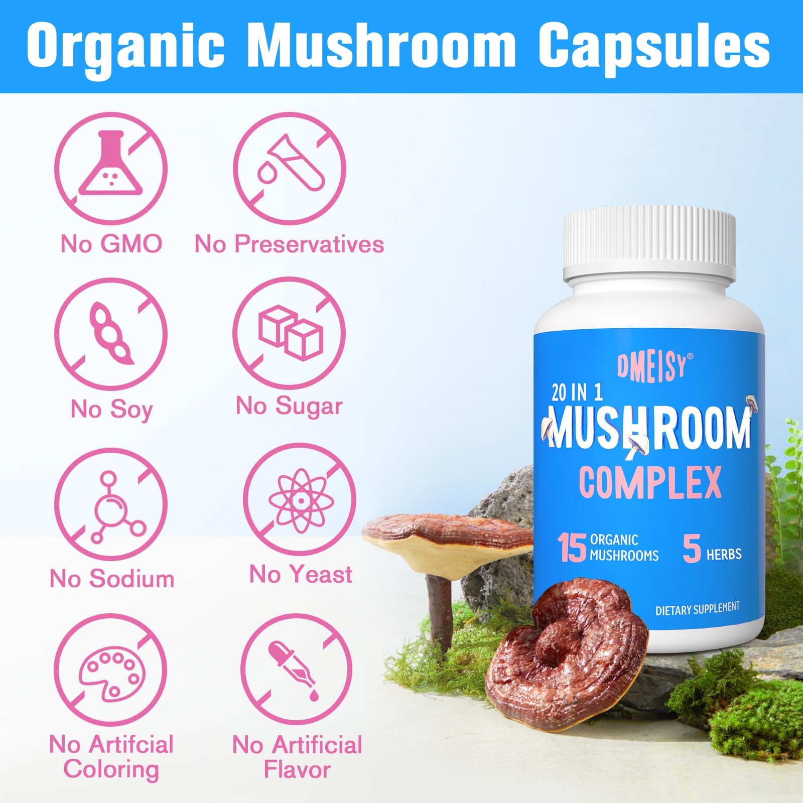 Turkey Tail mushroom boosting immune support in 20-in-1 mix