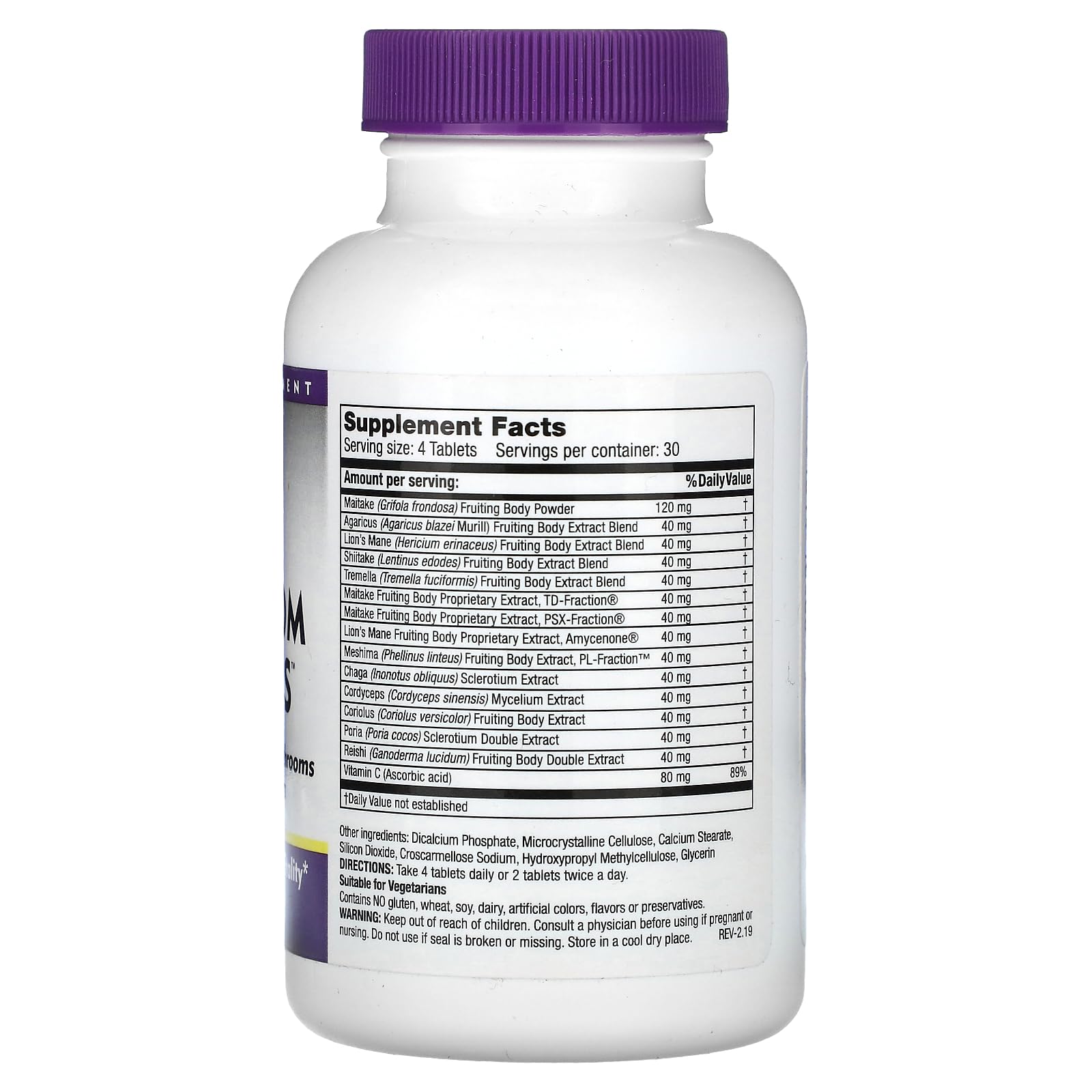 Assorted mushroom powders and proprietary extracts in Mushroom Wisdom blend
