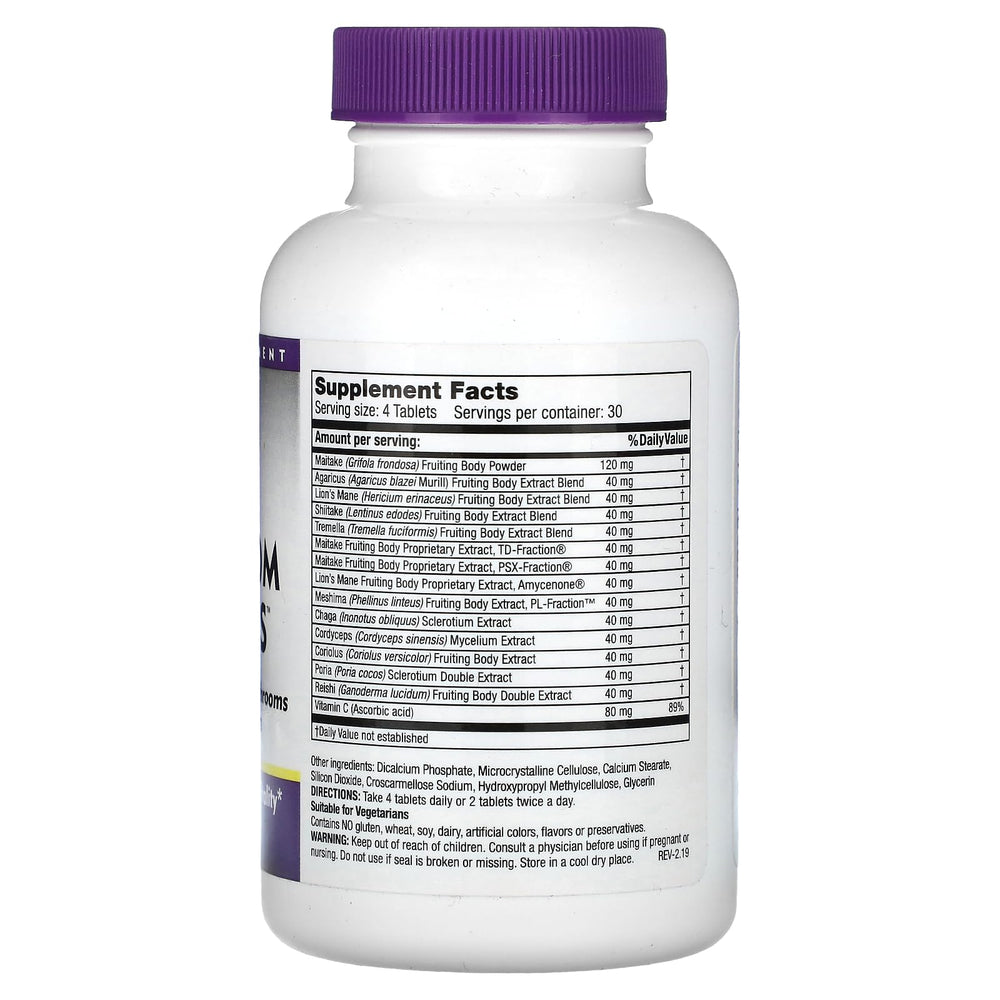 Assorted mushroom powders and proprietary extracts in Mushroom Wisdom blend