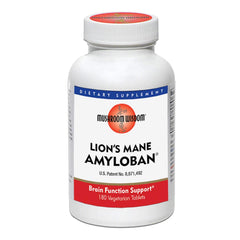 Mushroom Wisdom Lion's Mane Amyloban 180 vegetarian tablets bottle