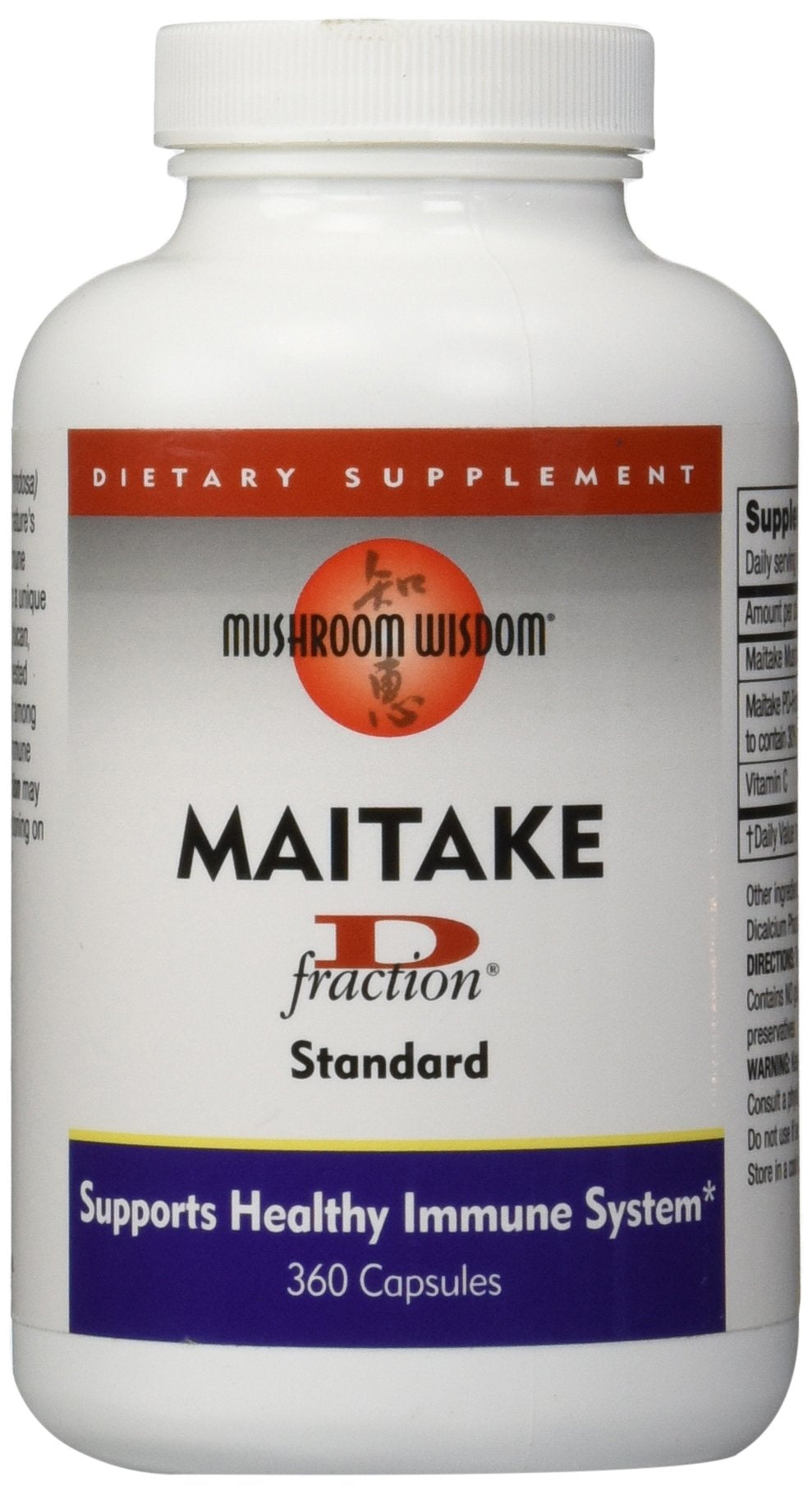 Mushroom Wisdom Maitake D-Fraction 360 Capsules bottle