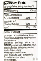 Mushroom Wisdom Caplets packaging and label
