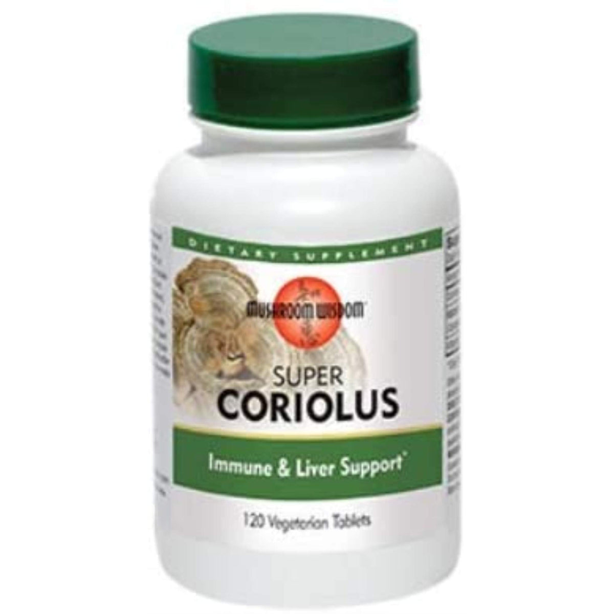 Bottle of Mushroom Wisdom Super Coriolus with Maitake D Fraction 120 tablets