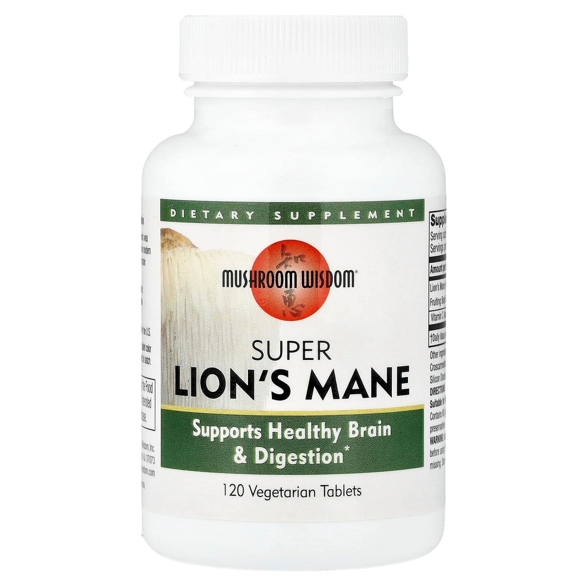 Bottle of Mushroom Wisdom Super Extract Lion's Mane 120 Count