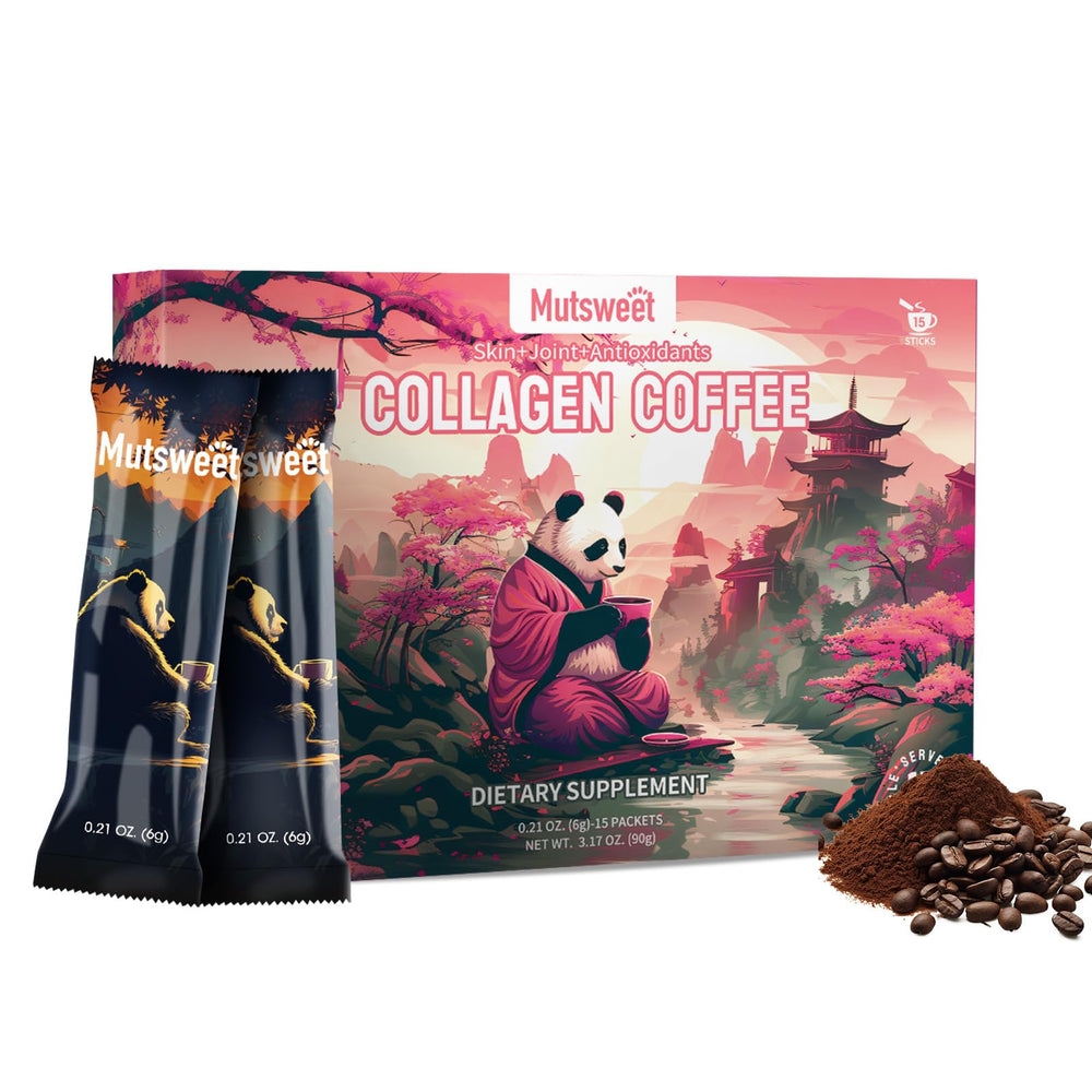Mustsweet collagen coffee powder with Vital Proteins packaging