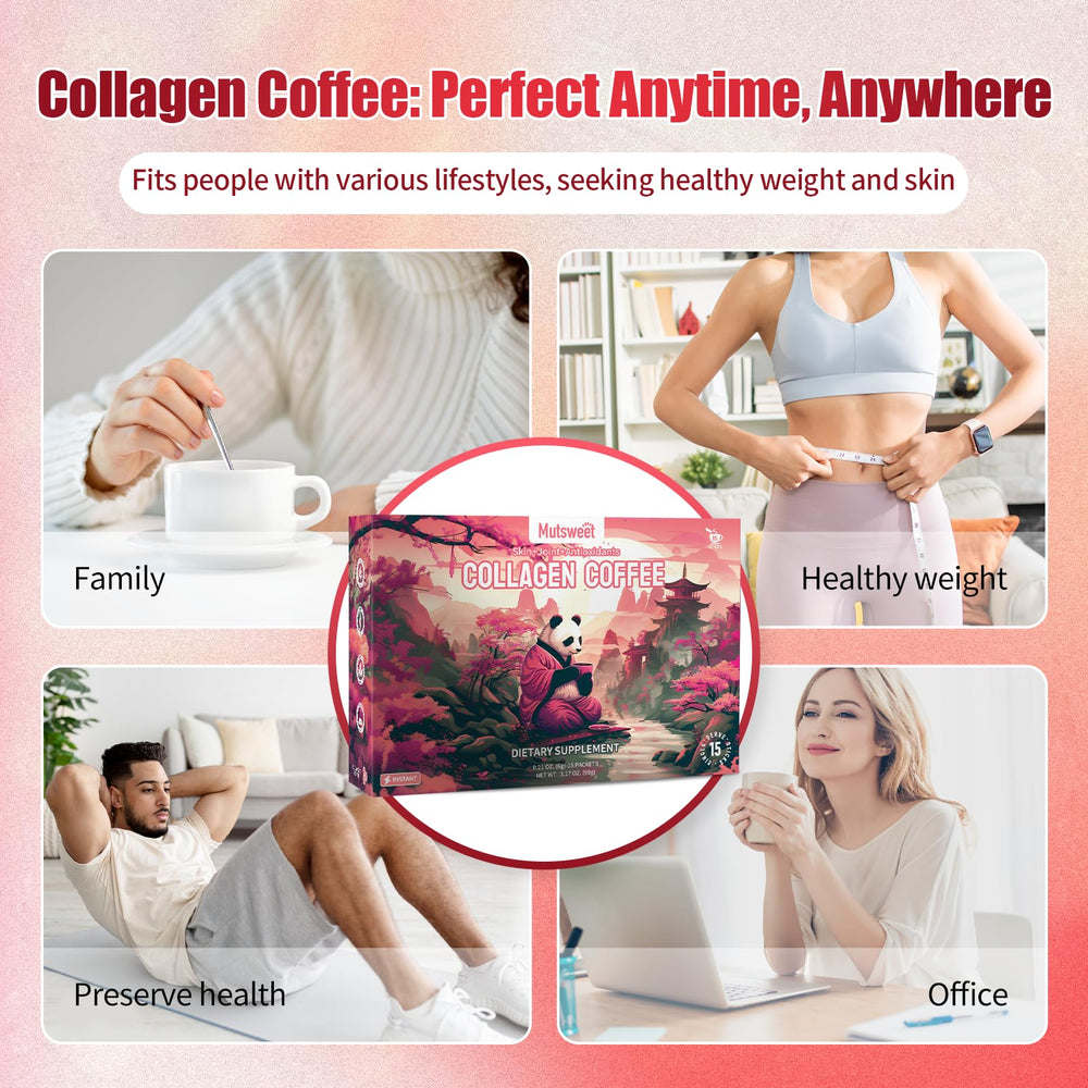 Illustration of collagen coffee ingredients including hyaluronic acid and grape seed extract