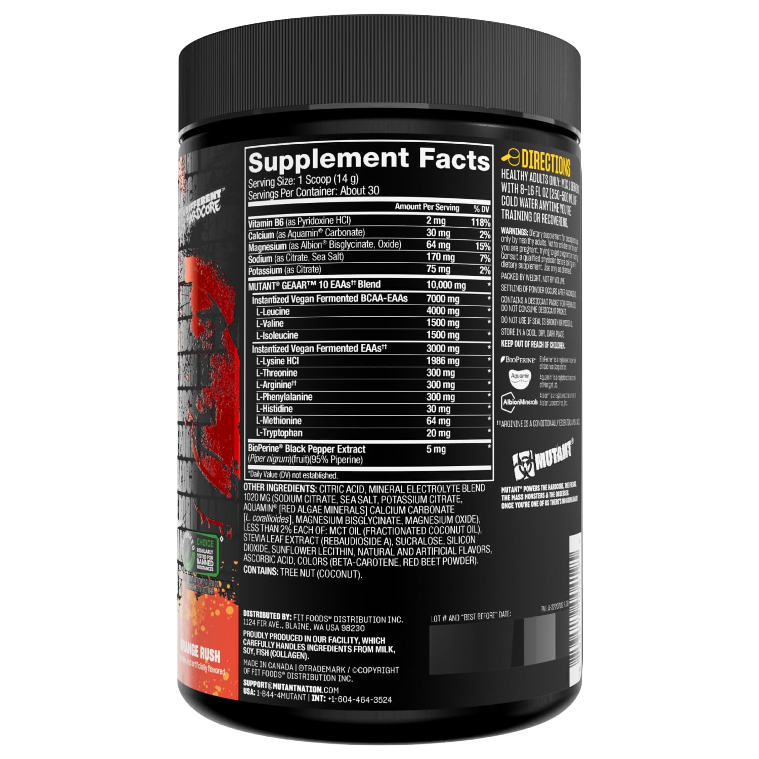 Mutant GEAAR 30 servings bottle on white background