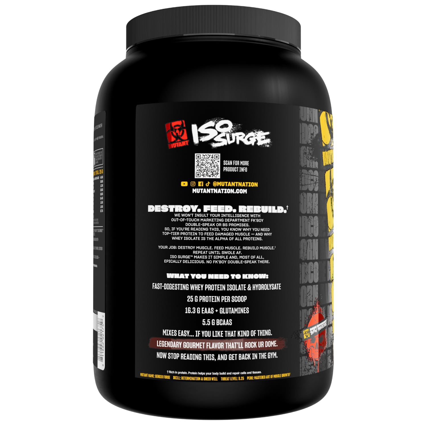 Mutant ISO Surge post-workout use idea with shake and athletic setting