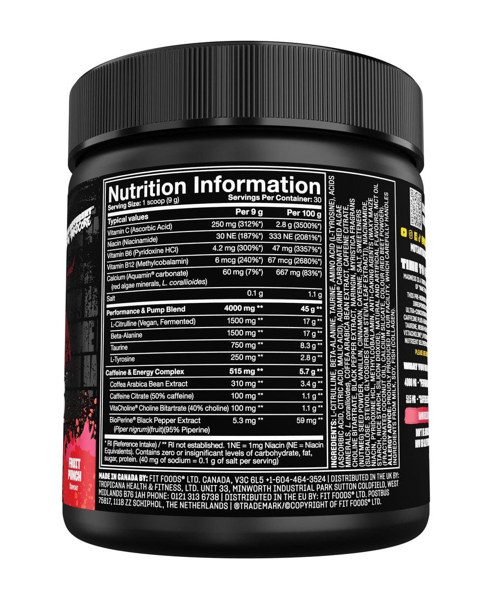 Mutant Madness bottle with electrolytes supporting hydration