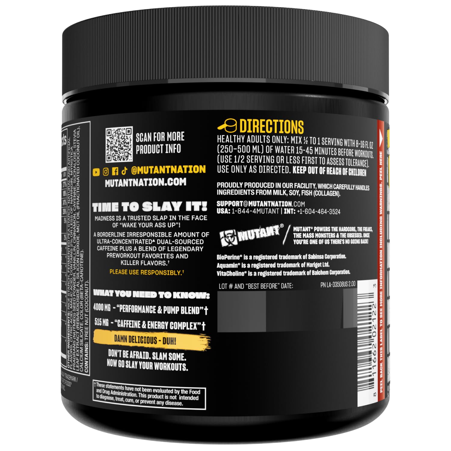 Mutant Madness measuring spoon ready for quick gym dose before sessions