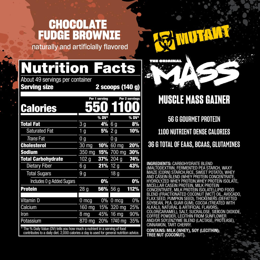 Mutant Mass bottle-pour shows powder texture ideal for quick energy fueling.
