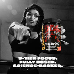 Mutant Mind FK tub side label highlighting 200 mg caffeine blend