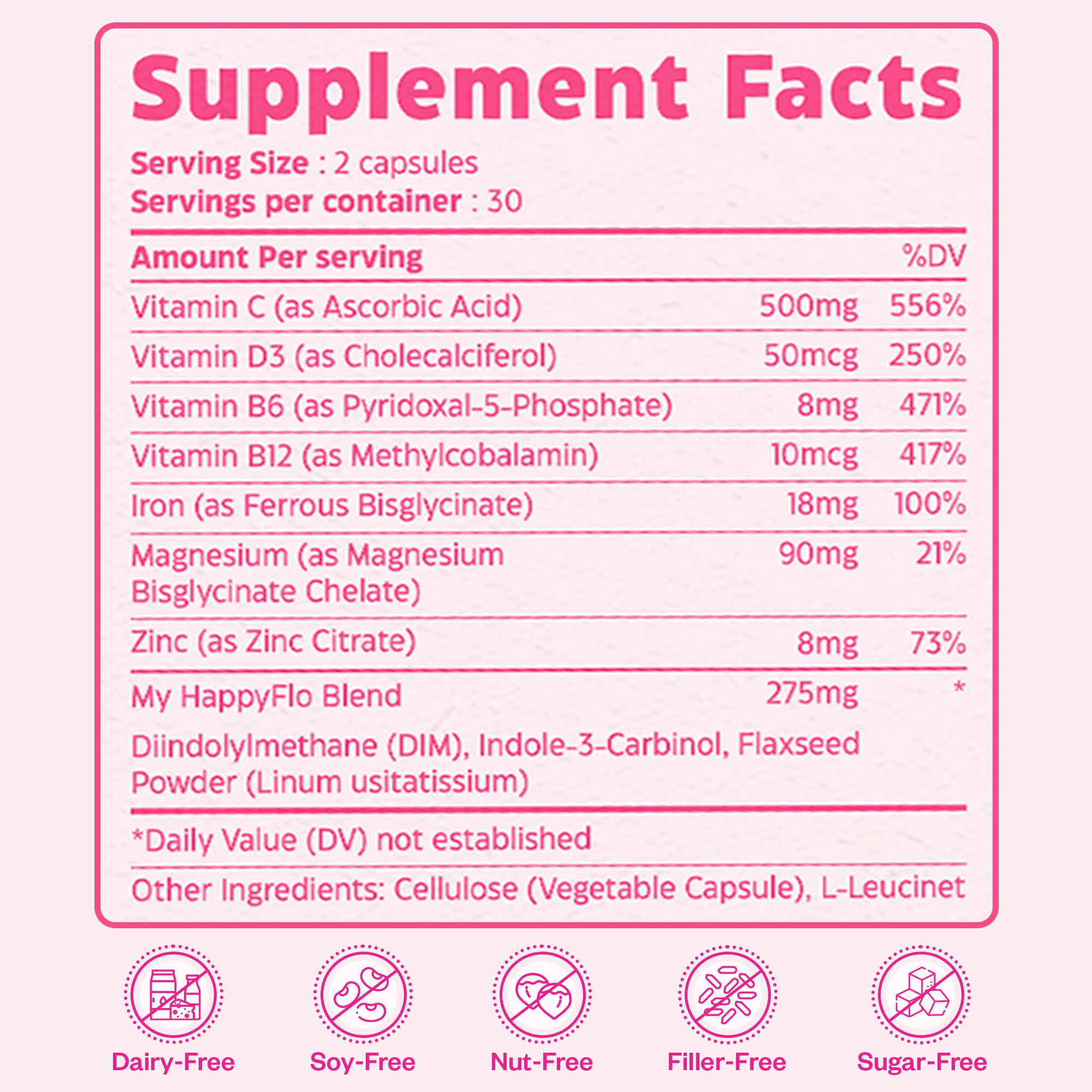 Close-up of iron, Vitamin D3 and magnesium minerals