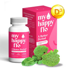 Product bottle of My Happy Flo PMS Support with 60 capsules