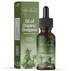 MY LAND Organic Oregano Oil Drops 10ml in amber glass bottle with dropper