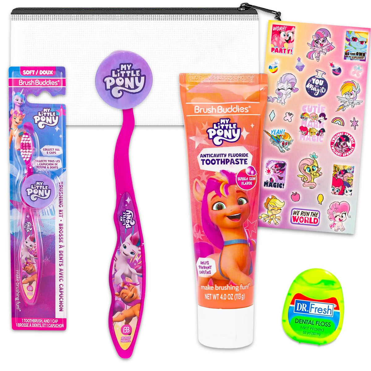 My Little Pony oral care traveling kit with toothbrush and cover