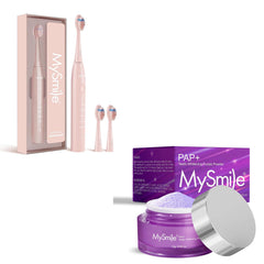 Front view of MySmile DY156 pink electric toothbrush