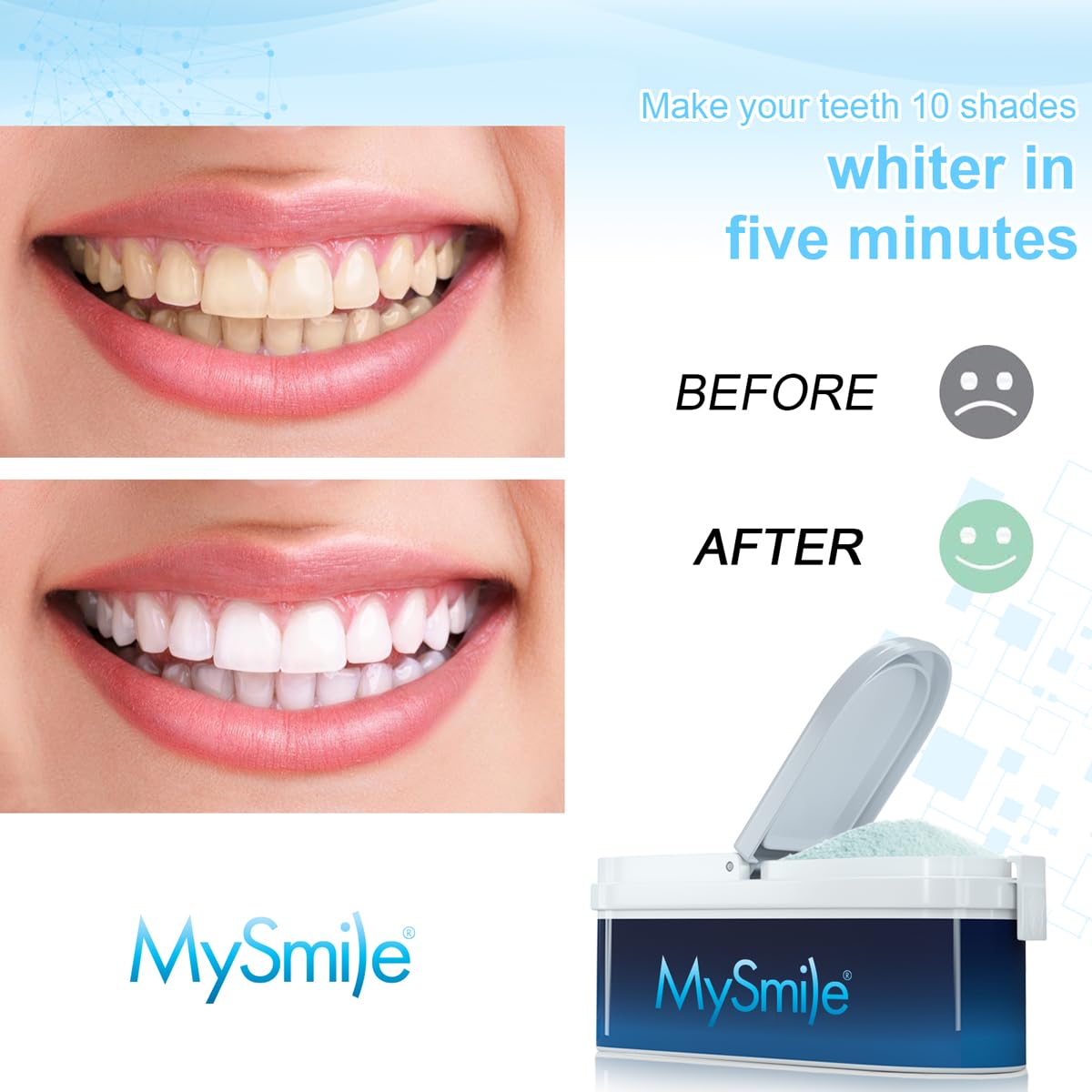 Gentle circular brushing with MySmile powder
