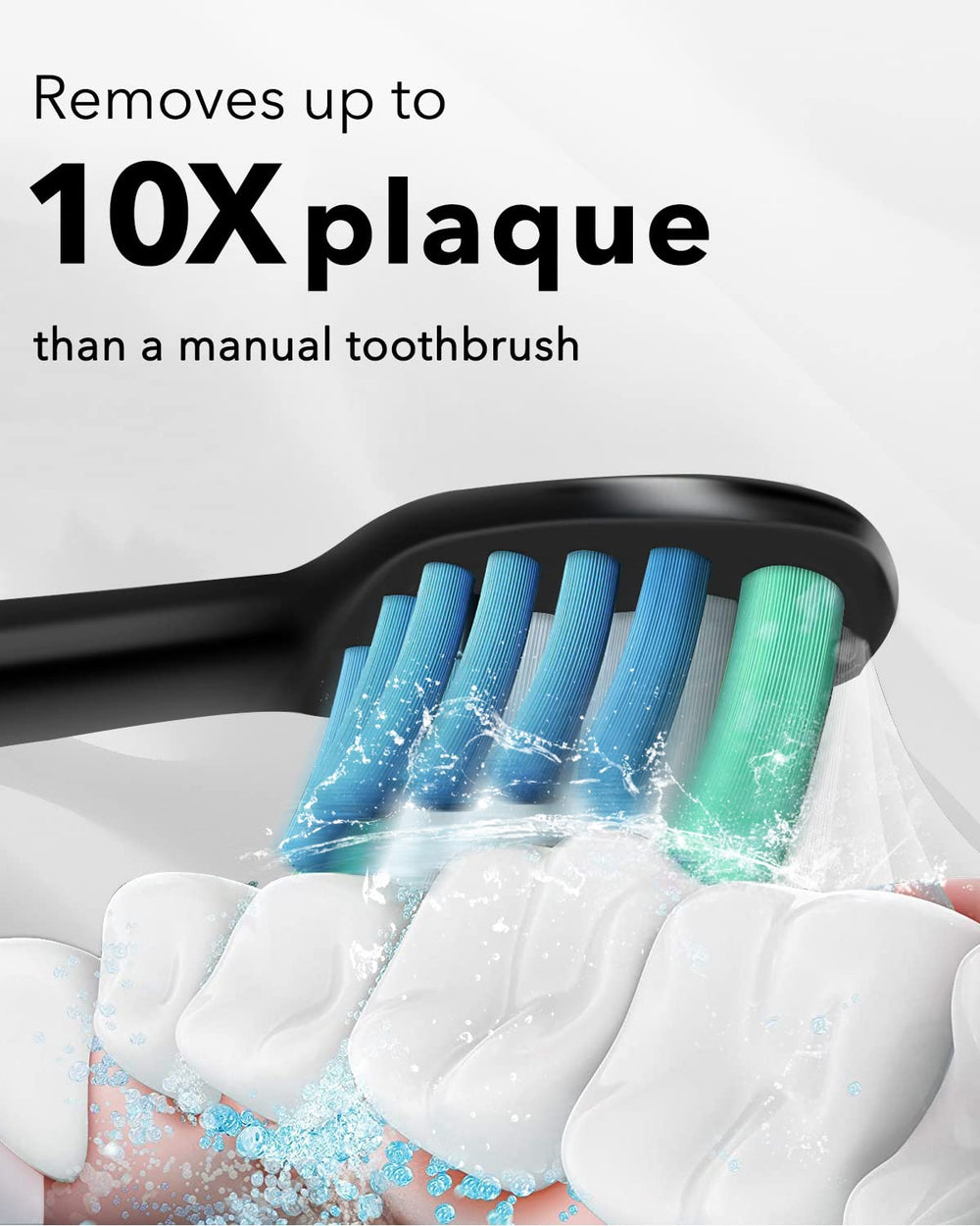 MySmile UC605 black electric toothbrush — side view