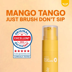 Product label highlighting enamel-safe, fluoride-free formula
