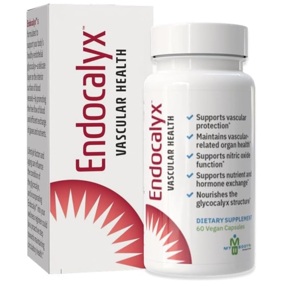 MYBODYRX Endocalyx bottle on counter for daily vascular support routine