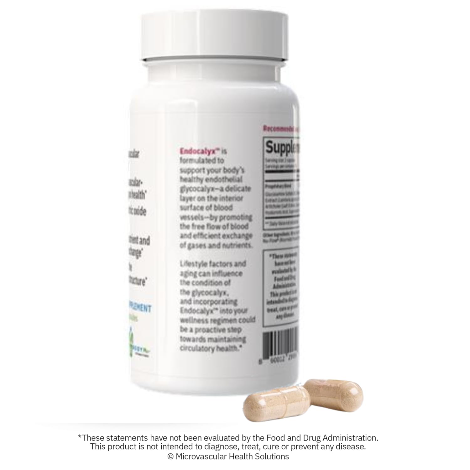 MYBODYRX Endocalyx label closeup highlighting clinically studied formula
