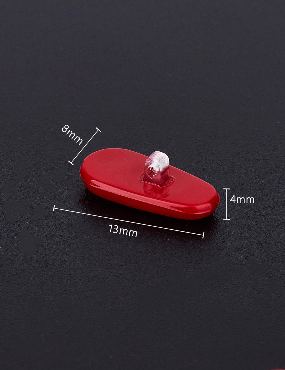 Close-up of red nose pad for Oakley and Conductor series