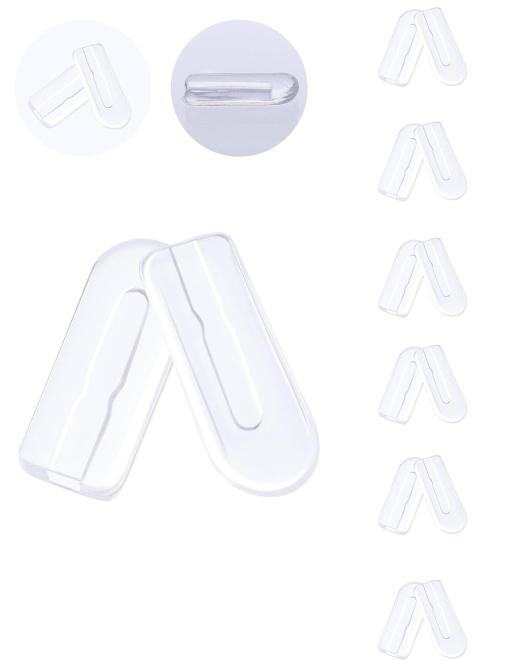 Clear MYCOURAG nose pads 12mm x 5mm, 6-pair package - image 1