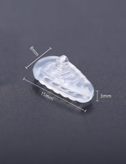 Close-up of screw-in silicone nose pads 15x8x3mm by MYCOURAG