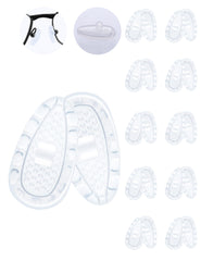 Clear 14x7x2mm screw-in silicone nose pads for eyeglasses