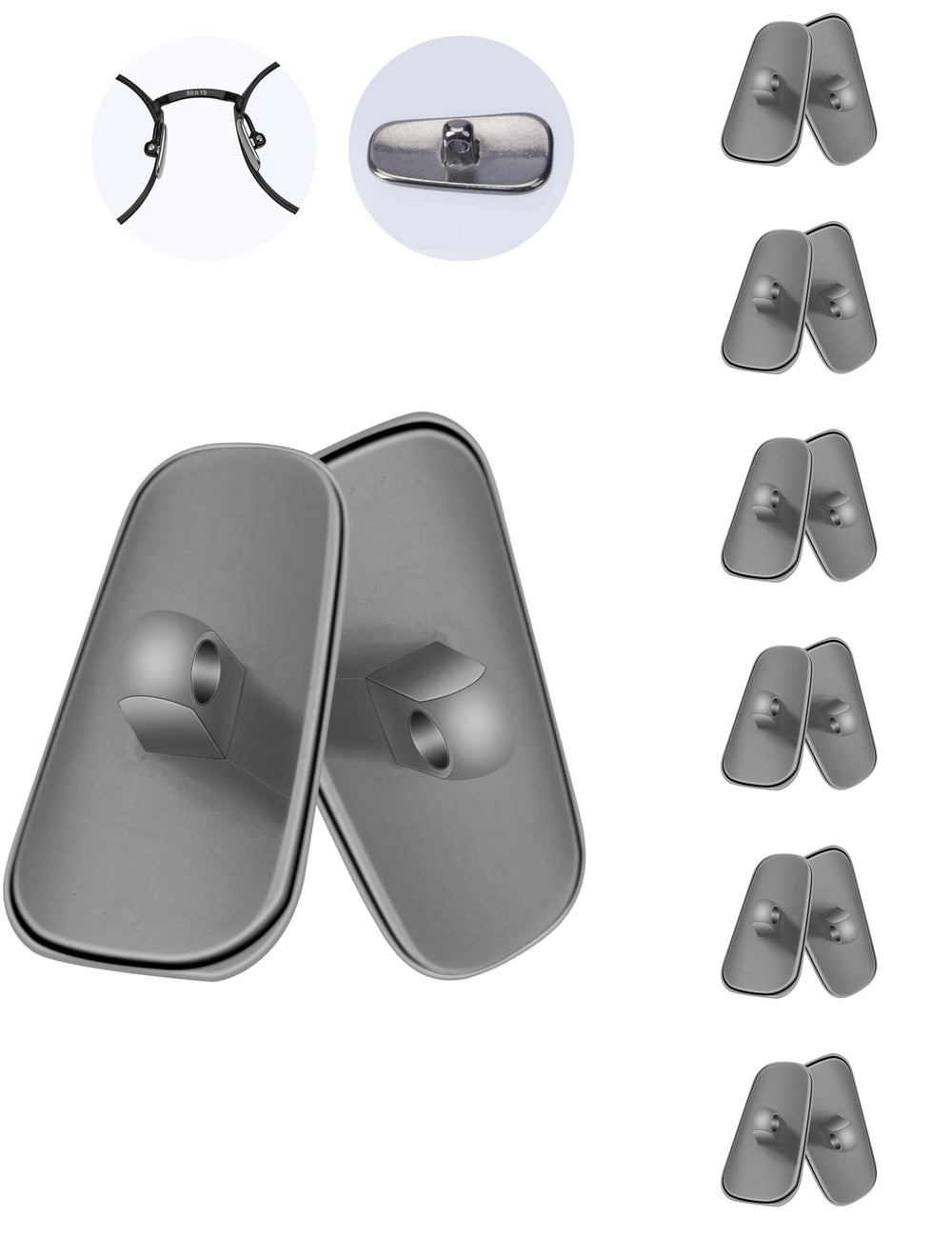 MYCOURAG 6-pack silicone nose pads for Oakley sunglasses - front view