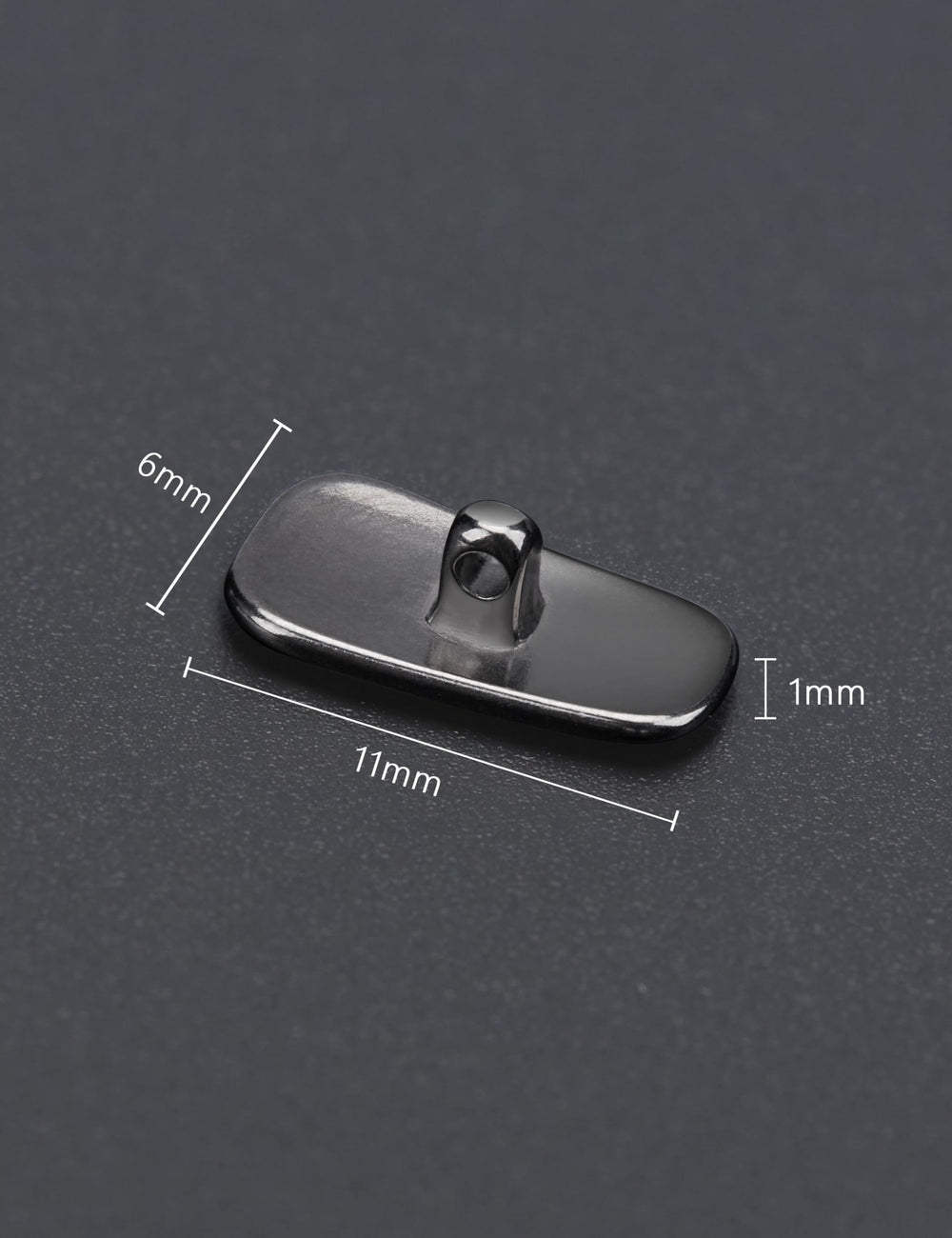 Replacement silicone nose pads for Oakley Wiretap 2.0 and related models - side view