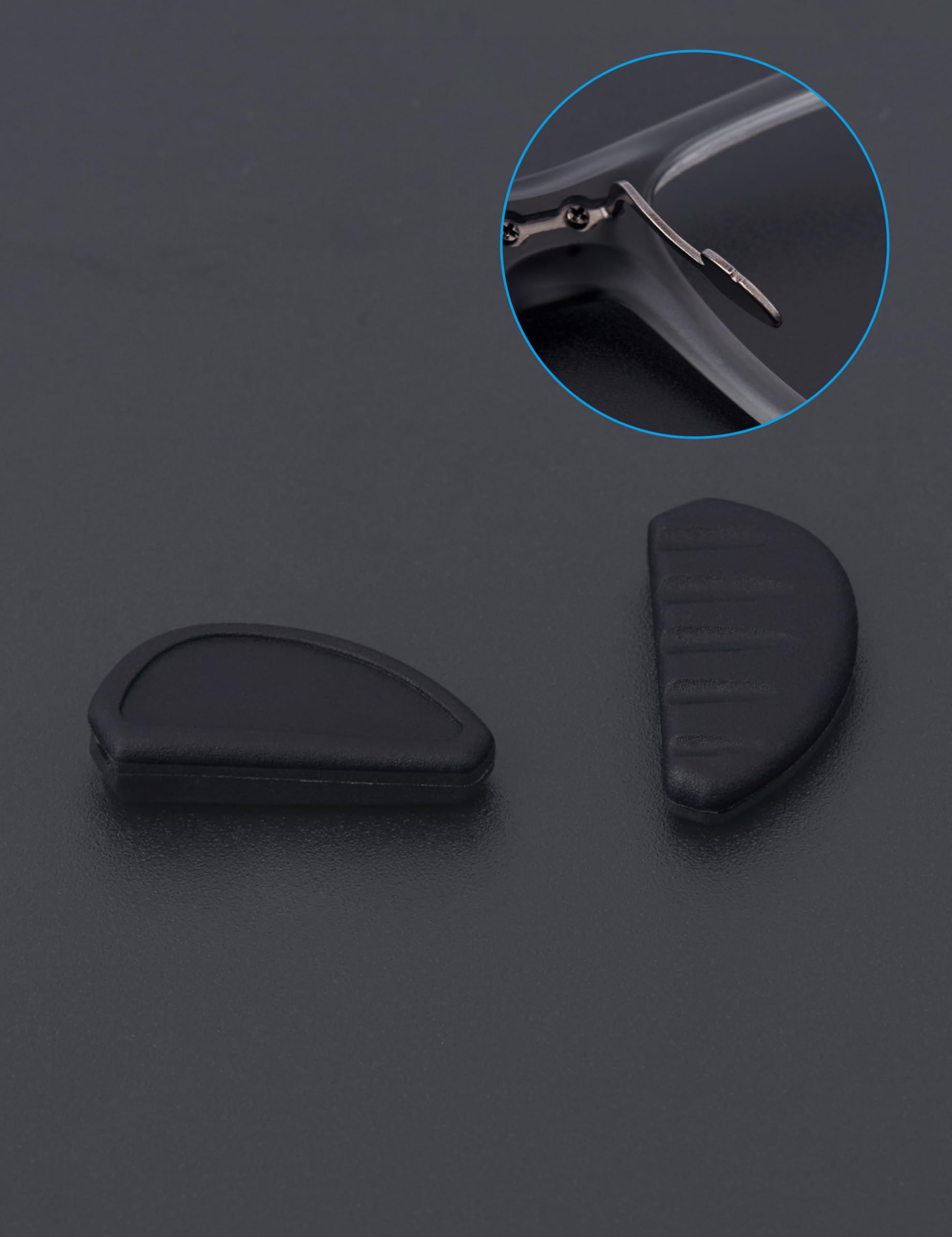 Close-up of MYCOURAG silicone nose pads 9x18mm