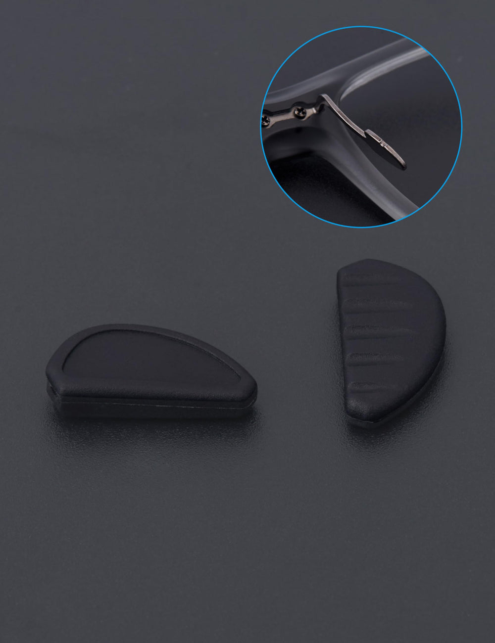 Close-up of MYCOURAG silicone nose pads 9x18mm