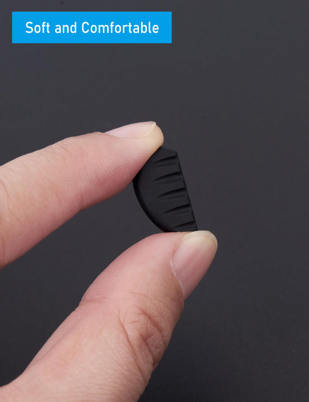 Six pairs of black silicone nose pads for eyeglasses