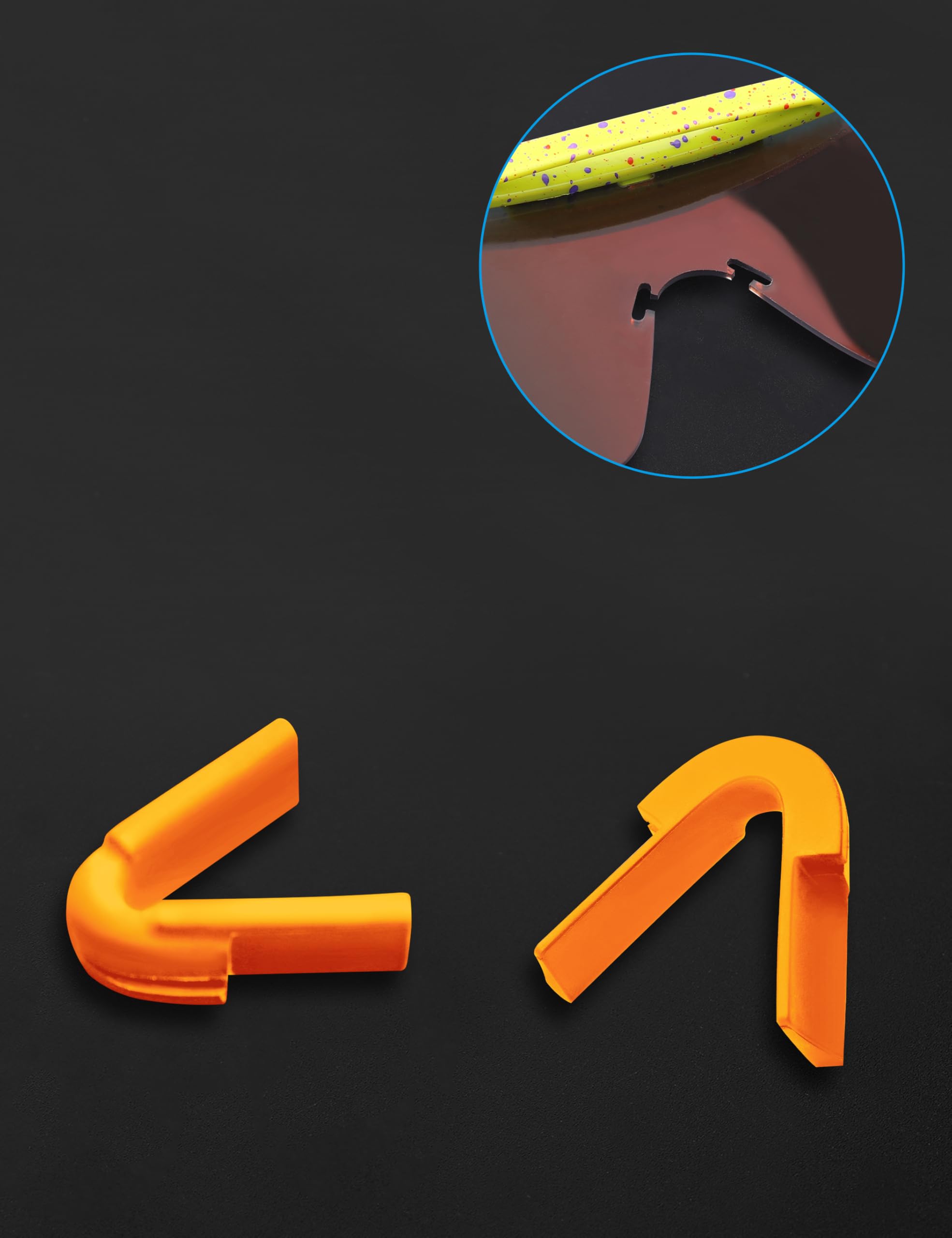 Installation of MYCOURAG orange silicone nose pads on Pit Viper The Original sunglasses