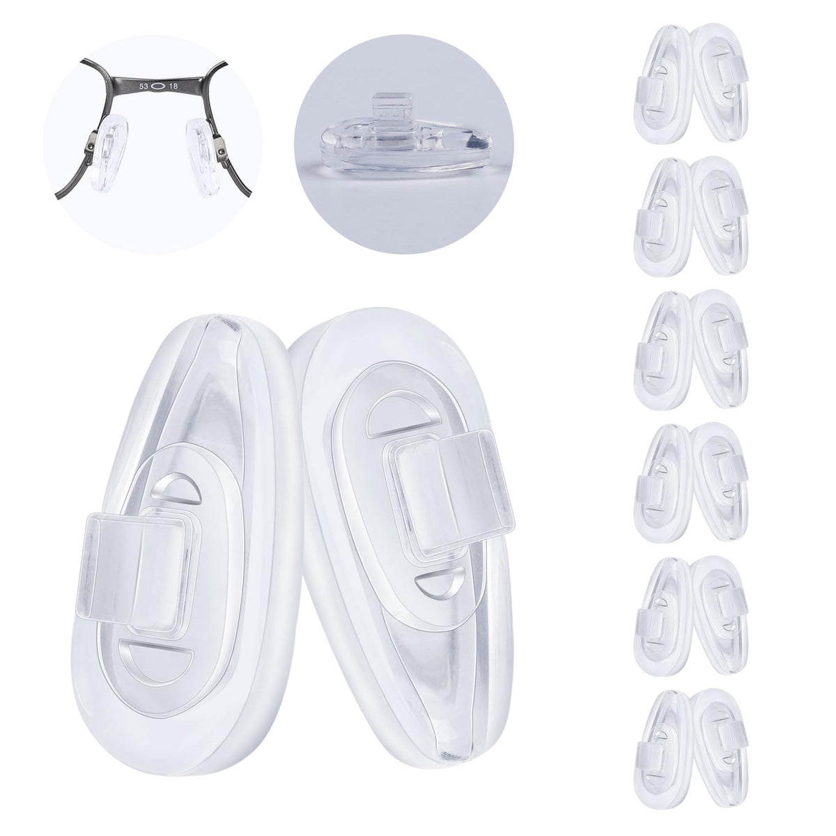 MYCOURAG 6-pack silicone nose pads for Oakley Socket 5.5 and 5.0