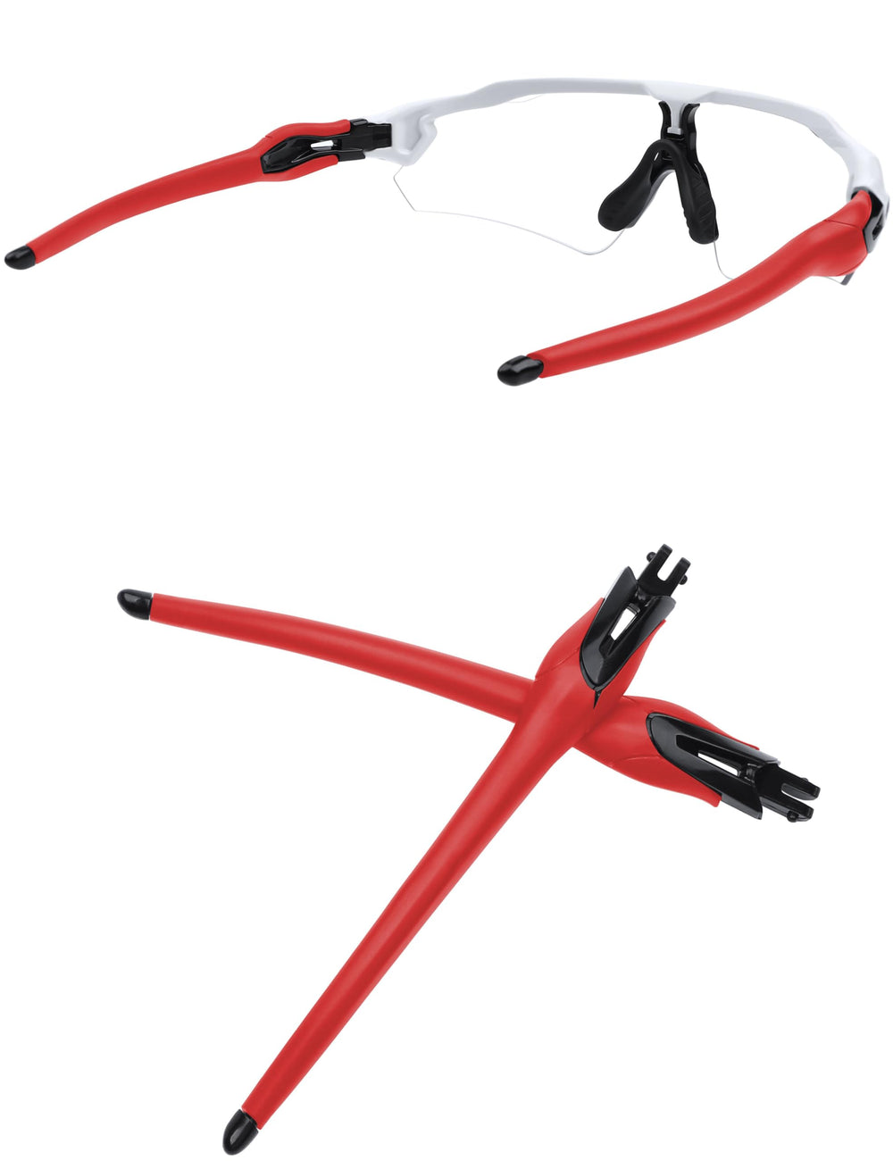 MYCOURAG replacementTemples Arms Legs for Oakley Radar EV Path/Pitch/Advancer sunglasses in black and red