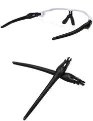 MYCOURAG replacement temples for Oakley Radar EV Path/Pitch/Advancer sunglasses in black, front view