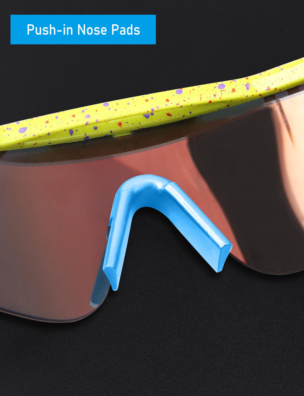 Easy installation nose pads for Pit Viper The Original - sky blue - side view