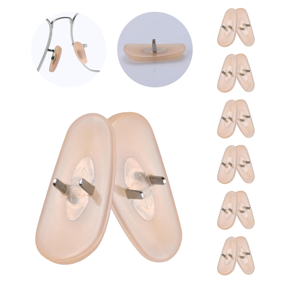 Six yellow MYCOURAG silicone nose pads for Ray-Ban Aviator sunglasses - image 1