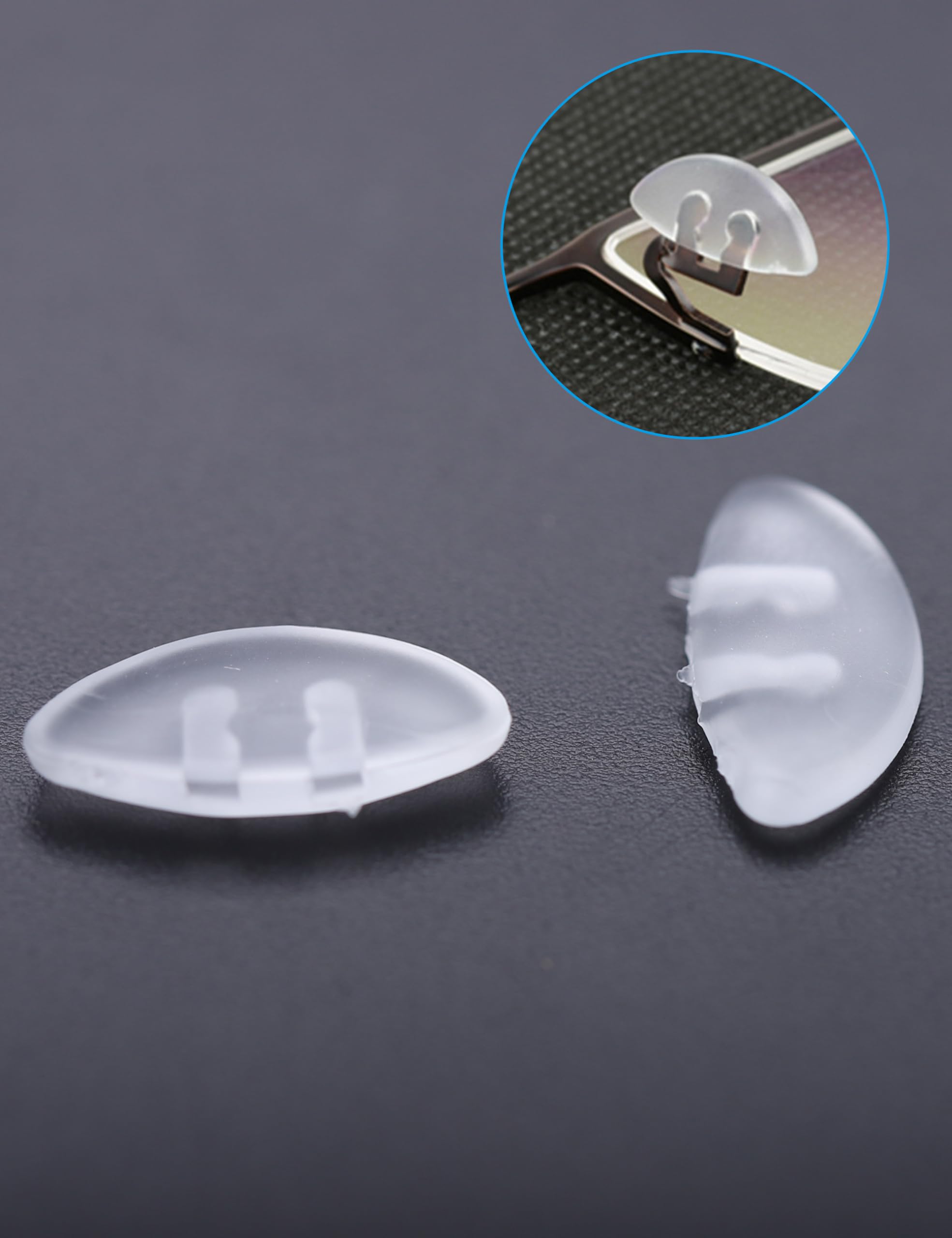 Push-in silicone nose pads for eyeglasses - size check 15x7mm